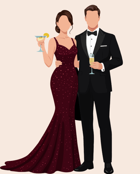 Pareja de novios en traje formal